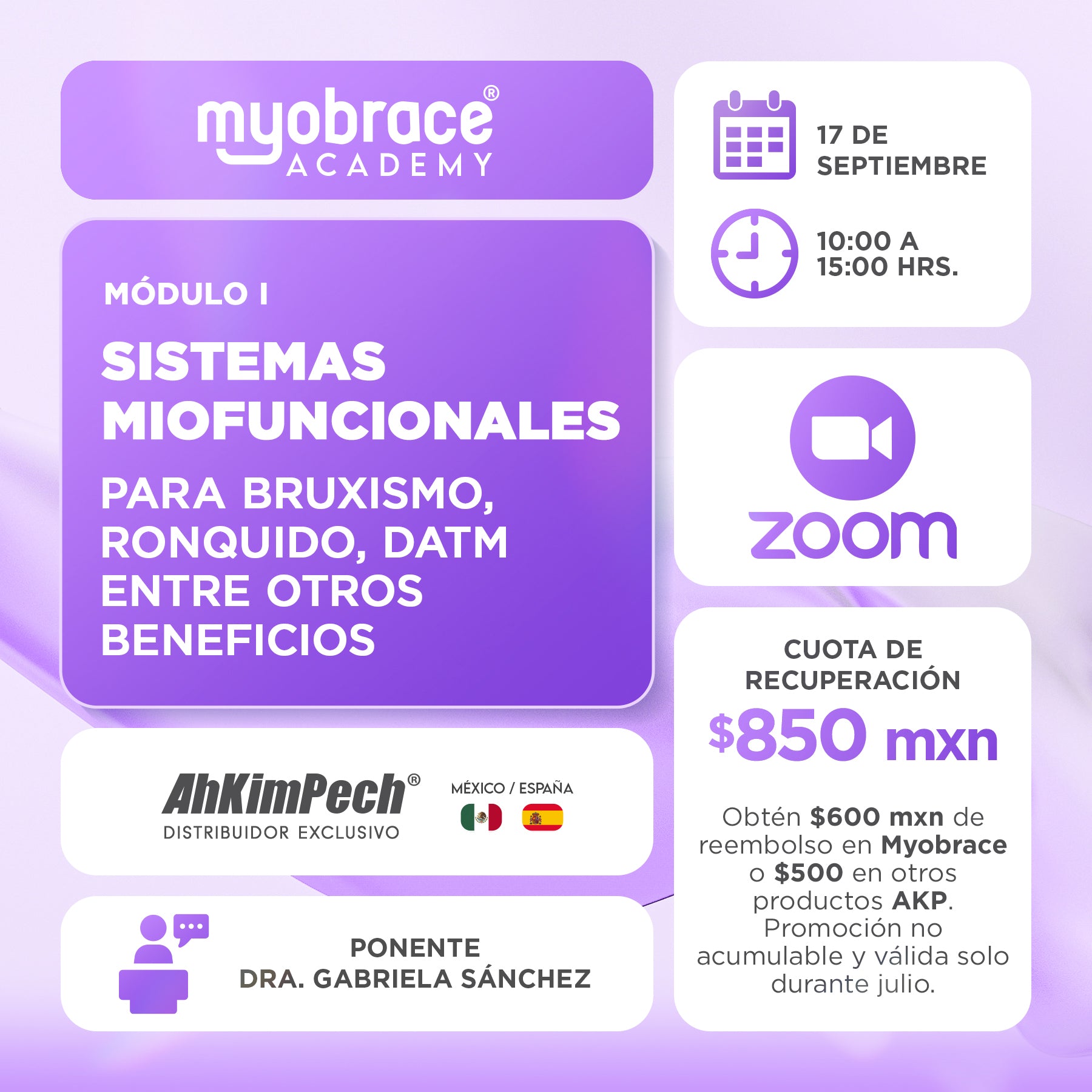 Curso Zoom Myobrace Módulo 1: Sistema miofuncional en las diferentes especialidades odontológicas