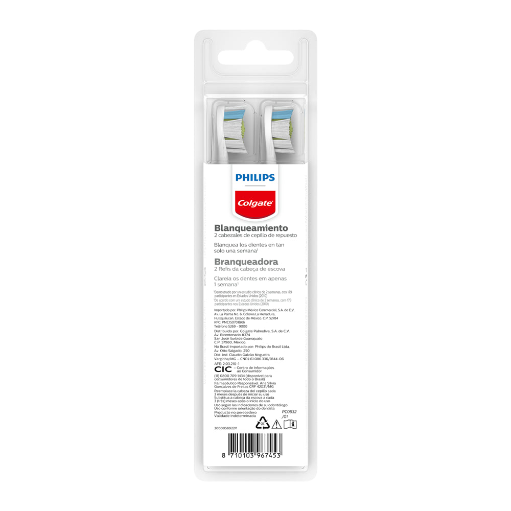 REPUESTO CEPILLO ELÉCTRICO PHILIPS COLGATE BLANQUEAMIENTO