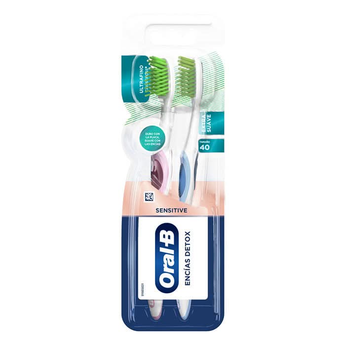 Oral-B Sensitive Encías Detox Cepillo Dental Extra Suave 2 Unidades (8697)