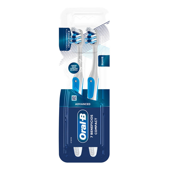 Oral-B Advanced 7 Beneficios Cepillos De Dientes Suave 2 Unidades