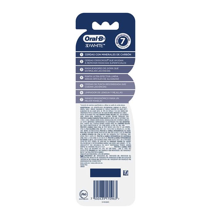 Oral-B Advanced 7 Beneficios con Carbón Cepillos Dentales 2 Unidades