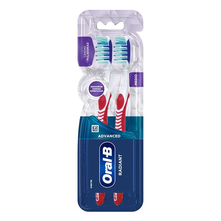 Oral-B Advanced Radiant Cepillo Dental Medio 2 Unidades