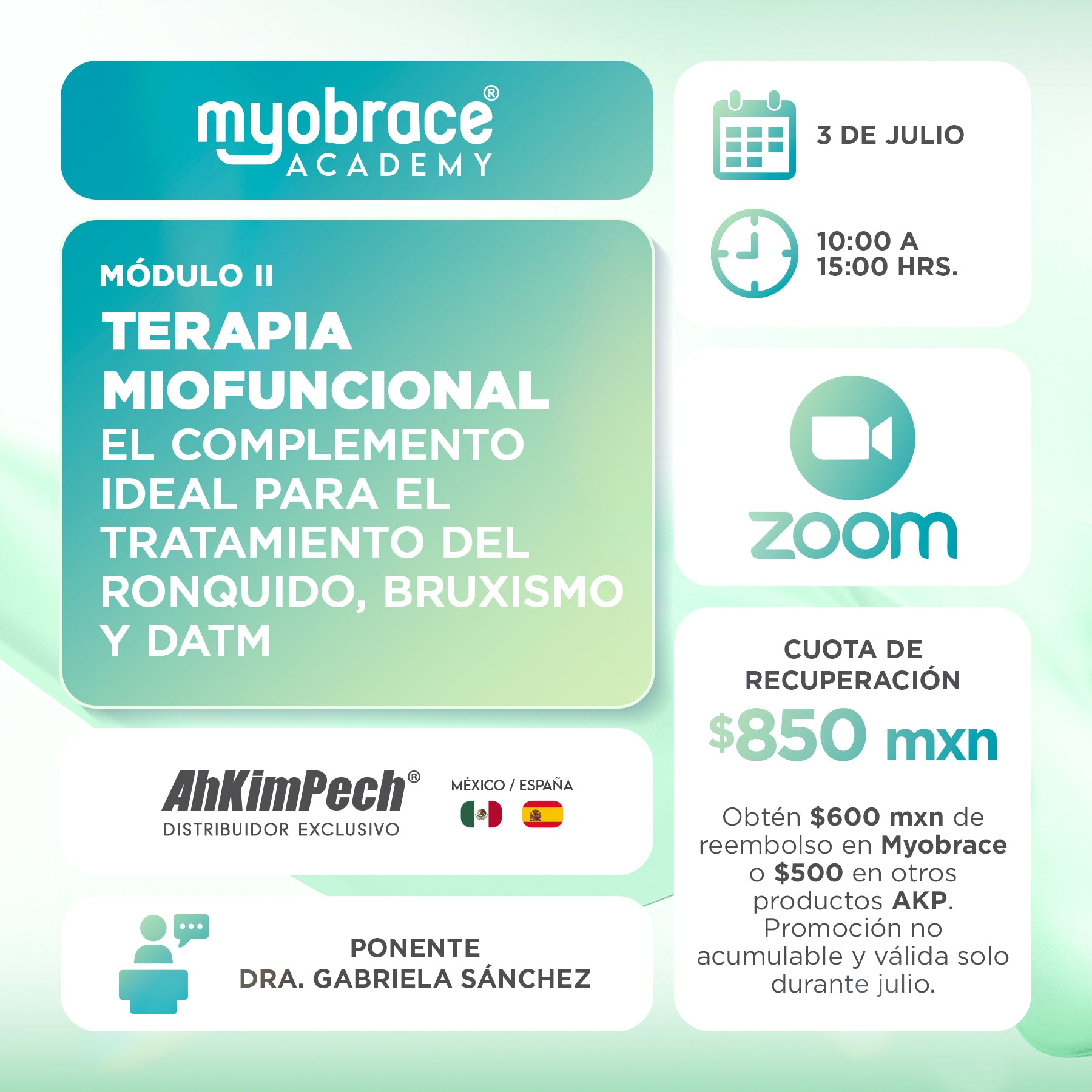 Curso Myobrace Módulo 2: Alternativa de tratamiento para pacientes con disfunción de ATM en conjunto con actividades miofuncionales
