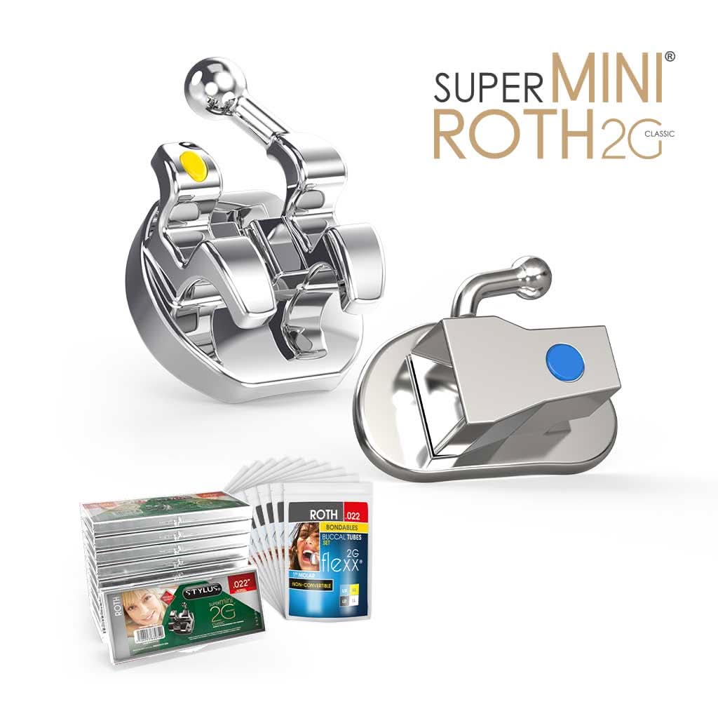 COMBO 10 SETS BRACKETS ROTH SUPER MINI 2G + 10 SETS TUBOS FLEXX 2G