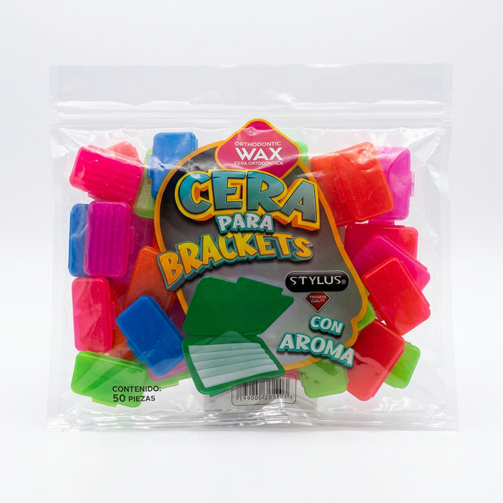 Cera Ortodóntica con Aroma para Brackets Stylus Paq. C/50 Pzas.