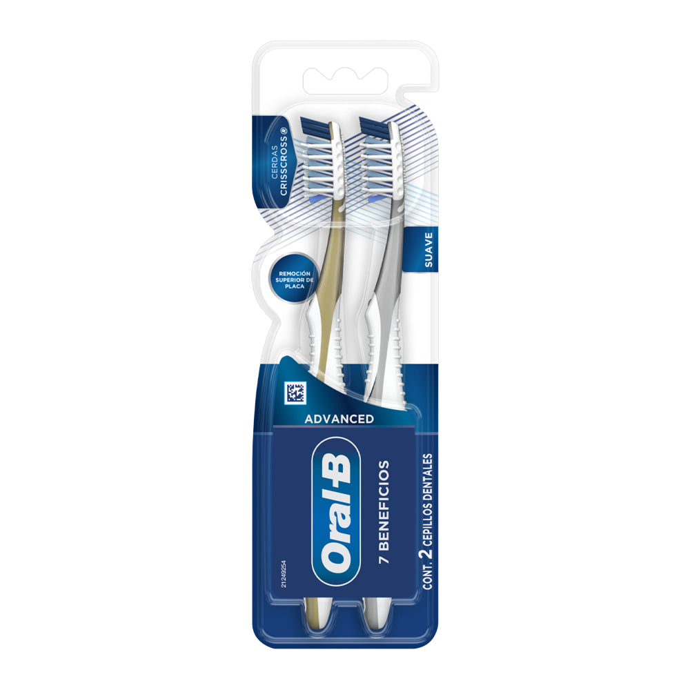Oral-B Advanced 7 Beneficios Cepillo Dental Suave  2 Unidades