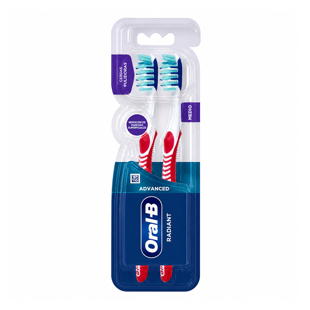 Oral-B Advanced Radiant Cepillo Dental Medio 2 Unidades