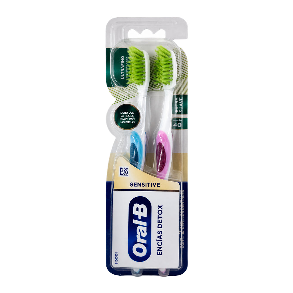 Oral-B Sensitive Encías Detox Cepillo Dental Extra Suave 2 Unidades (8697)