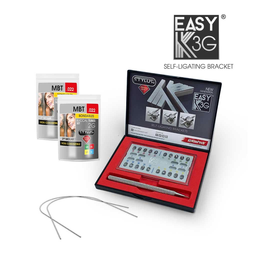 SUPER COMBO 1 SET BRACKET MBT EASY K NUEVA GENERACION STYLUS .022  ( 1 SET)  8 TUBOS Y 10 ARCOS  SECUENCIALES