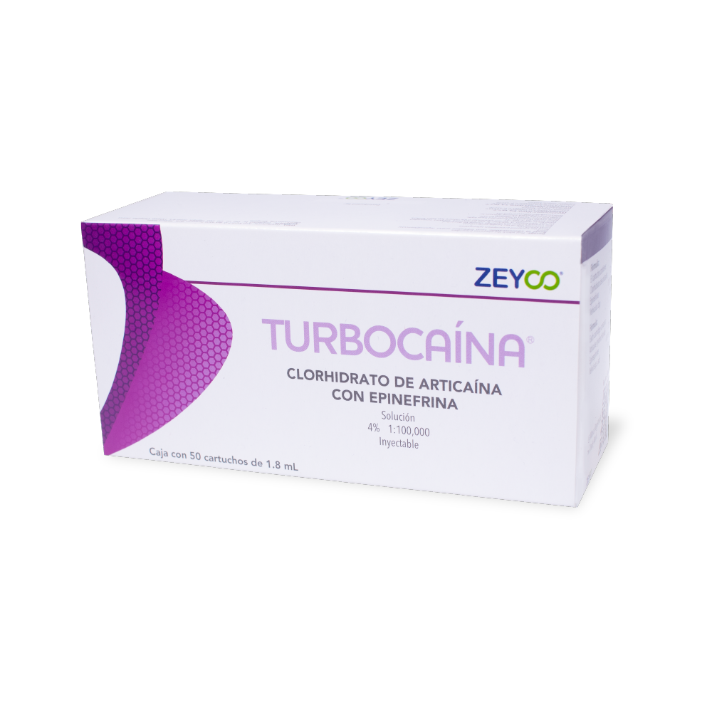 TURBOCAINA ARTICAINA 4% CON EPINEFRINA  BLISTER CJ. C/50 PZAS.