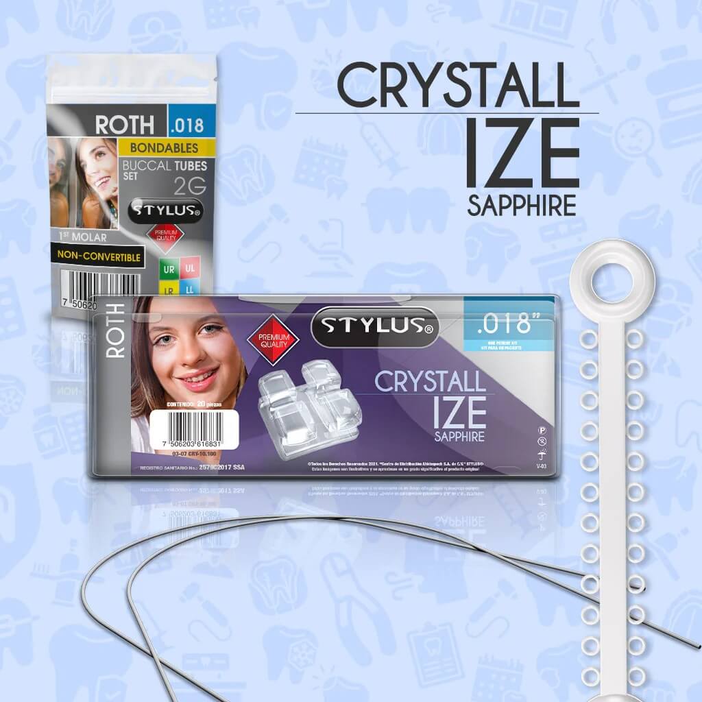 1 Set Brackets Roth Crystall Ize con Set de Tubos, Arcos de Inicio y 1 Módulo Short