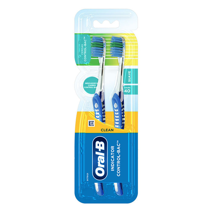 Oral-B Clean Indicator Control Bac Cepillo Dental  Suave 2 Unidades