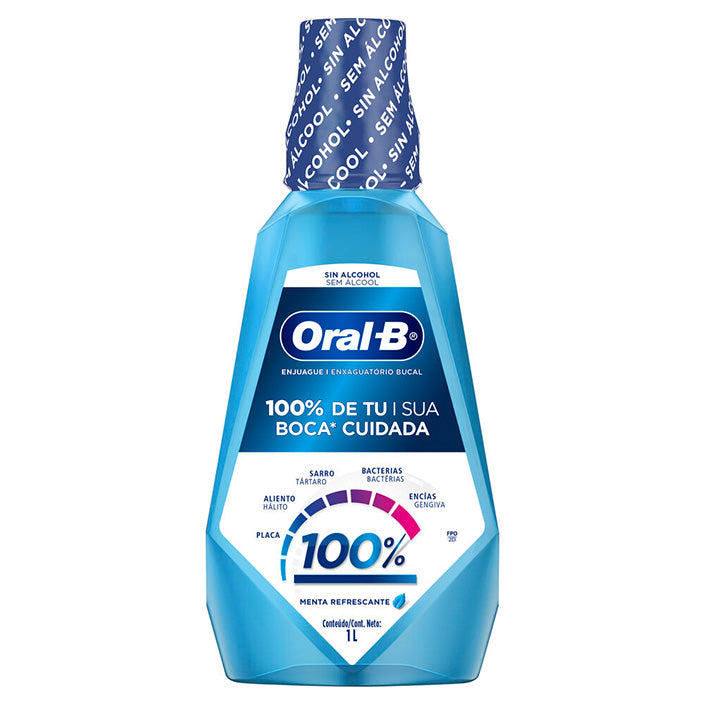 Oral-B 100% Menta Refrescante Enjuague Bucal 1L